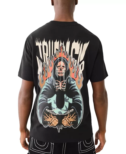 Мужская футболка True Religion с коротким рукавом и круглым вырезом Reaper Graphic T-Shirt jet black