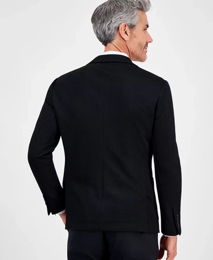 Мужская приталенная спортивная куртка Tom Baine из вафельной ткани Стрейч black