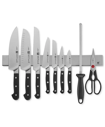 Набор ножей Zwilling Pro из 10 шт. с магнитным стержнем из нержавеющей стали диаметром 17,5 дюймов