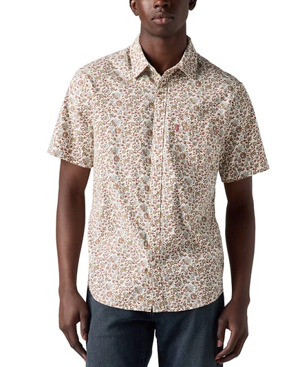 Мужская классическая рубашка с карманом и коротким рукавом Levis Mens Classic с принтом multi