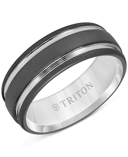 Мужское кольцо Triton из карбида вольфрама 8 мм, черное