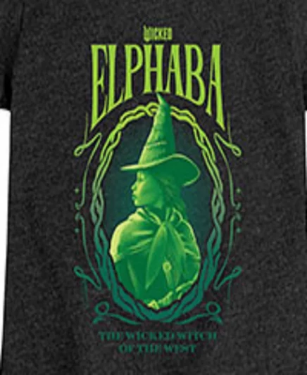 Футболка для девочек Wicked Elphaba с принтом, черная