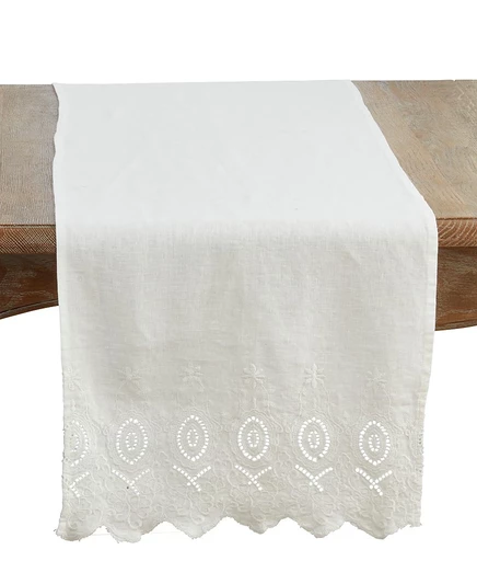 Дорожка для стола SARO LIFESTYLE льняная 41×183 см, кремовая