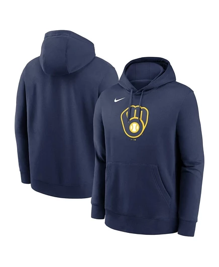 Мужская худи Nike Milwaukee Brewers с капюшоном, темно-синяя