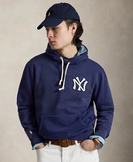 Мужское худи Polo Ralph Lauren с логотипом Yankees, синее