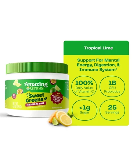 Добавка Amazing Grass Sweet Greens, тропический лайм, 25 порций