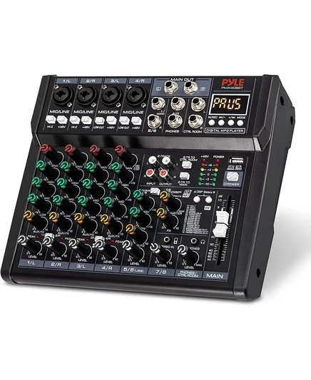 Аудиомикшер Pyle PMX408ST 8-канальный с Bluetooth и DSP