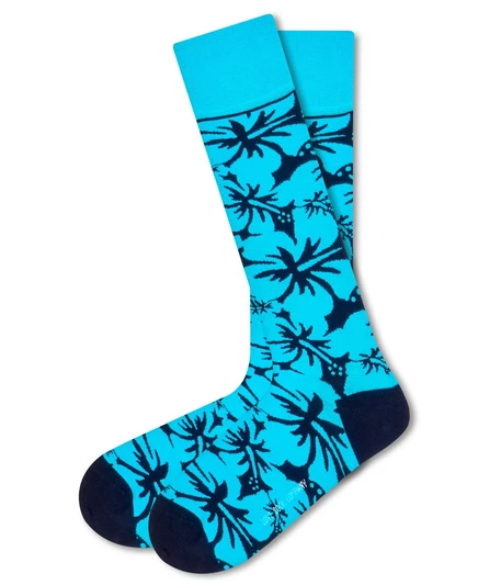 Мужские носки LOVE SOCK COMPANY с узором лилий, голубые