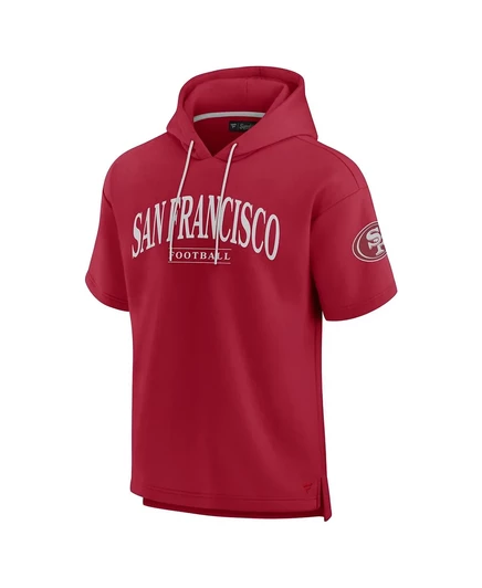 Мужская и женская толстовка Fanatics Scarlet San Francisco 49ers Elements с коротким рукавом с капюшоном scarlet
