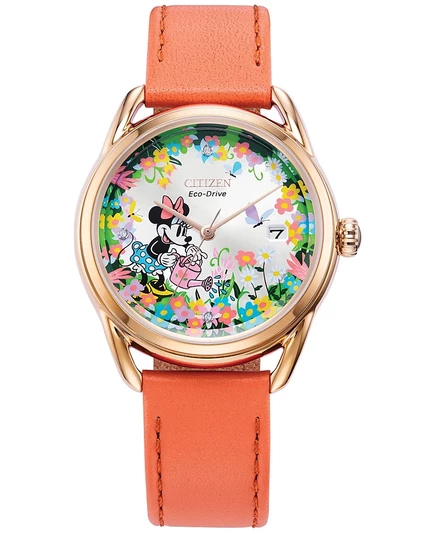 Женские часы Citizen Eco-Drive Minnie Mouse 36 мм, розовый ремешок