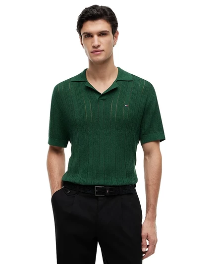 Мужское вязаное поло Tommy Hilfiger Johnny, зеленое
