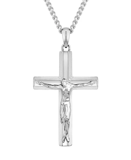 Мужская подвеска Vincero Crucifix, 53 см, серебряная