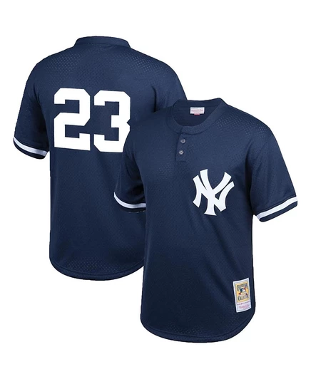 Мужская тренировочная майка Don Mattingly темно-синего цвета из коллекции New York Yankees Cooperstown большого размера с сеткой на ватине blue