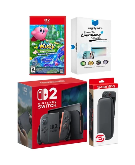 Приставка Nintendo Switch 2 с игрой Kirby, чехлом, серая