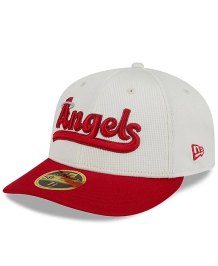 Мужская кепка New Era 59FIFTY Los Angeles Angels, кремово-красная