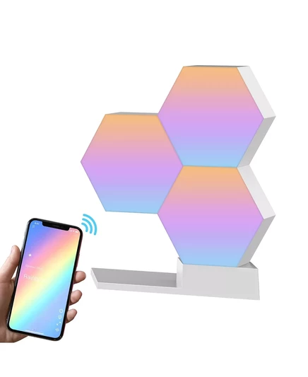  3 Шт WiFi Smart LED Light Kit DIY Голосовое управление Работает с Alexa Google Home Gifts natrual