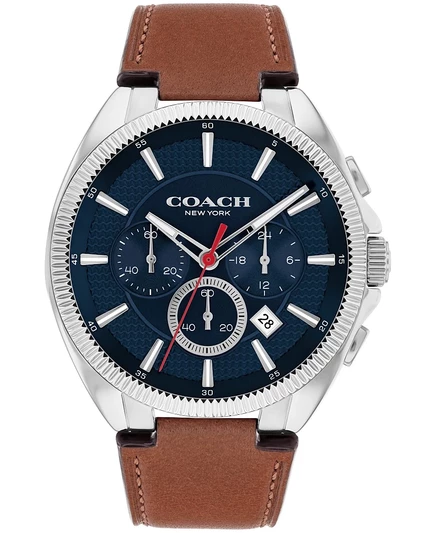 Мужские часы Coach Jackson, кожа, 45 мм, коричневые