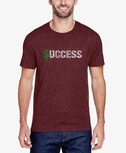 Мужская футболка LA Pop Art Word Art Success, красная