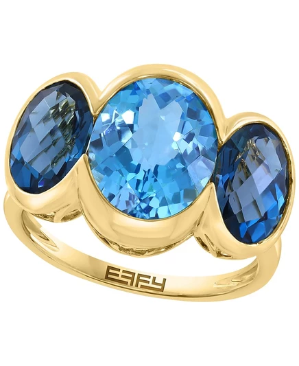 Кольцо EFFY Collection с голубыми топазами, позолоченное