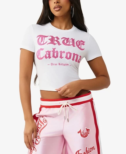 Женская футболка True Religion Crystal укороченная, белая