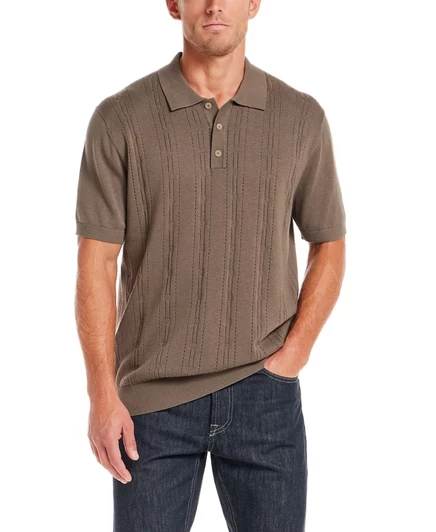 Мужская вязаная поло Weatherproof Vintage Pointelle, зеленая