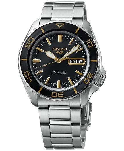 Мужские часы Seiko 5 Sports автомат 42 мм, сталь, черные