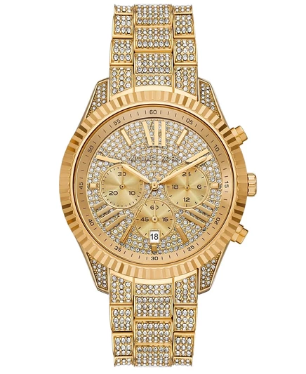Женские часы Michael Kors с хронографом Lexington Chronograph золотистого цвета из нержавеющей стали, 42 мм