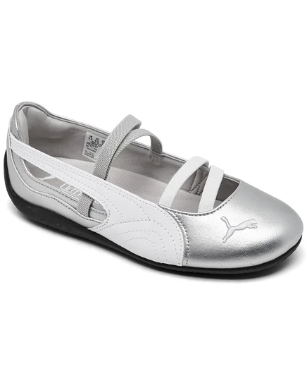 Повседневная обувь Puma Big Girls Speedcat Ballet Metallic Mary Jane от Finish Line серебристого цвета