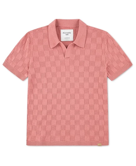 Мальчиковое поло Abercrombie Kids Johnny Collar Swolo, розовое