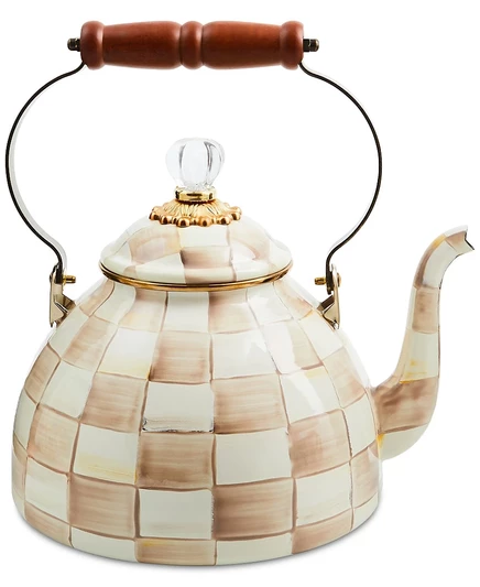 Чайник Mackenzie-Childs Mocha Check 2,8 л, коричневый