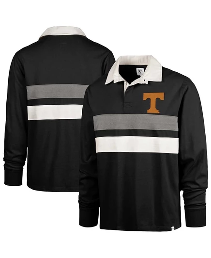 Мужская черная рубашка-поло Tennessee Volunteers Clubhouse Knox Thames Rugby с длинным рукавом  47 Brand black