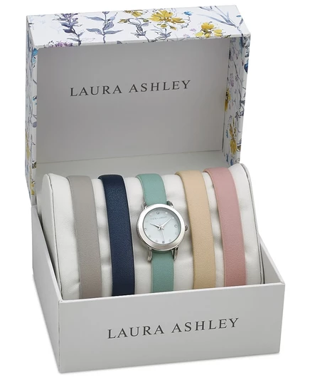 Женские кварцевые часы Laura Ashley на разноцветных полиуретановых ремешках 26mm Set multi