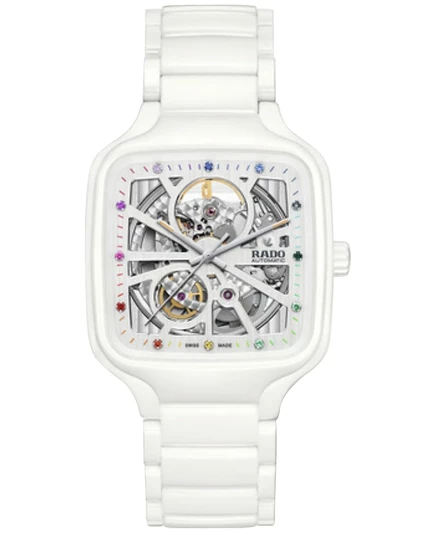 Унисекс часы Rado True Square автомат 38 мм керамика белые
