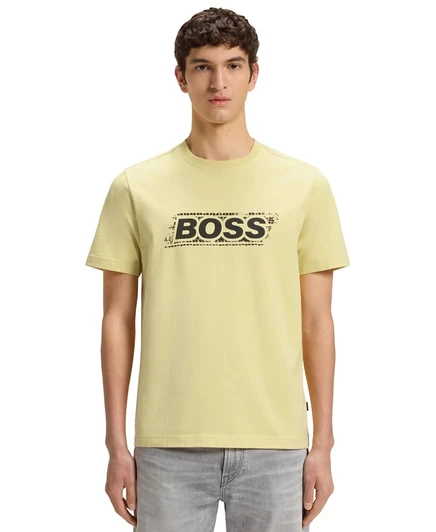 Мужская футболка Hugo Boss Logo Artwork, хлопковая, желтая