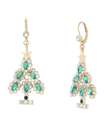 Серьги-подвески Betsey Johnson с кристаллами, зеленые