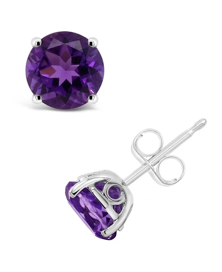 Серьги-пусеты Macy's, серебро 925, аметист