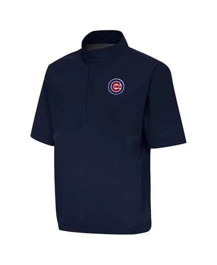 Мужская футболка Antigua темно-синего цвета Chicago Cubs Brisk с застежкой на четверть молнии navy