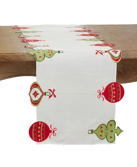 Дорожка на стол Saro Lifestyle с вышивкой, 183×41 см, белая