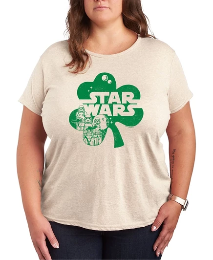 Женская футболка Hybrid Apparel Star Wars Shamrock, бежевая
