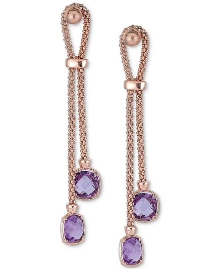 Серьги-подвески Macy's Lapis Lazuli, позолоченное серебро, фиолетовые