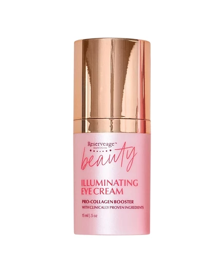 Reserveage Beauty, Осветляющий крем для глаз с Про-коллагеновым усилителем, уменьшает темные круги и разглаживает морщины благодаря микрокапсулированным пептидам меди и ощутимым результатам, 0,5 унции розового цвета.