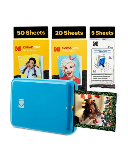 Фотопринтер Kodak Step мобильный 2″×3″ с бумагой 75 шт., синий