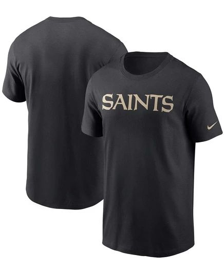 Мужская черная футболка с надписью New Orleans Saints Team black