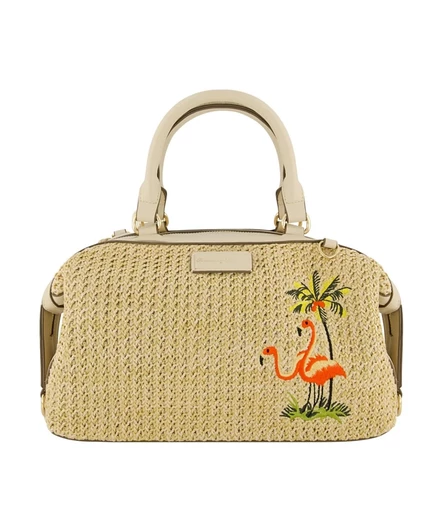 Женская сумка Tommy Bahama Flamingo с вышивкой фламинго, бежевая