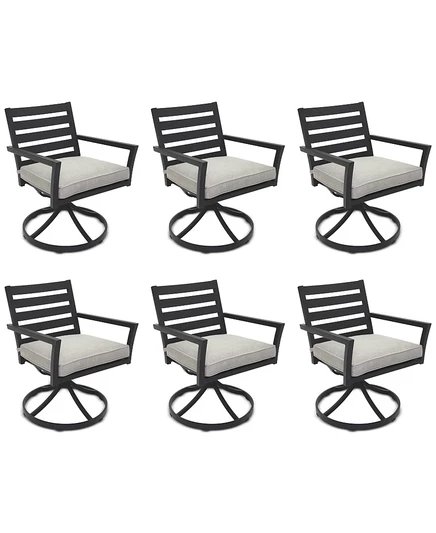 Набор вращающихся кресел Astaire Outdoor из 6 предметов, созданный для Macy's oyster light grey