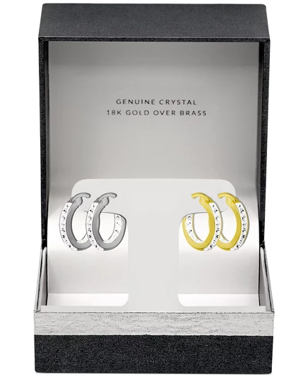 Серьги And Now This Crystal Hoop, двухцветные
