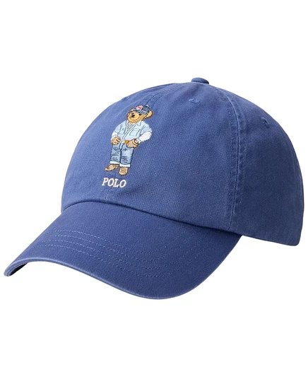 Мужская бейсболка Polo Ralph Lauren с вышивкой Polo Bear из саржи с вентиляцией, синяя