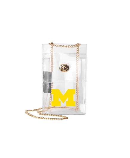 Логотип бренда Michigan Wolverines - Прозрачная незаменимая сумочка через плечо