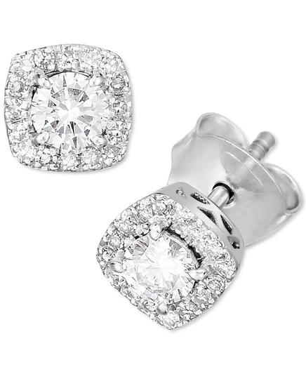 Серьги‑гвоздики Forever Grown Halo 0,5 карат, серебристые