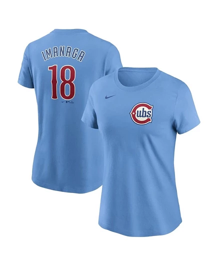 Женская футболка Nike Chicago Cubs Shota Imanaga, голубая